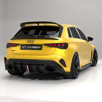 AUDI RS3 8Y 2025+ FACELIFT SPORTBACK CARBON FIBRE DIFFUSER WITH RAIN LIGHT - V2 - CT DESIGN