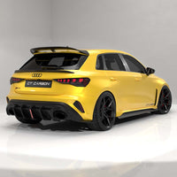 AUDI RS3 8Y 2025+ FACELIFT SPORTBACK CARBON FIBRE DIFFUSER WITH RAIN LIGHT - V2 - CT DESIGN