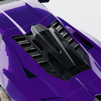 LAMBORGHINI REVUELTO MATTE CARBON FIBRE ENGINE COVER & ROOF SCOOP - CT DESIGN