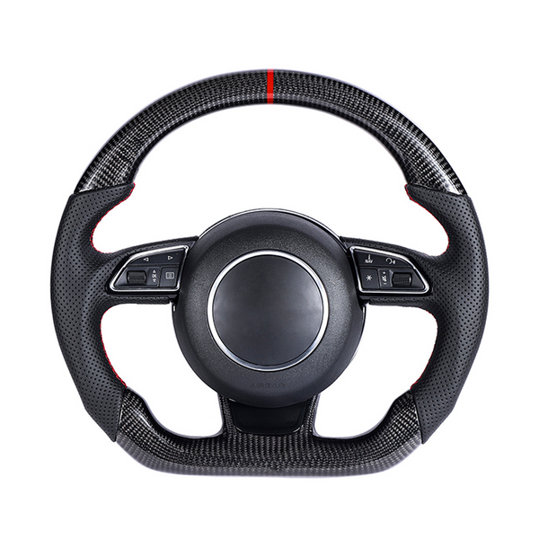 Volant Carbone Véritable Pour Audi B8/8.5 A5/7 RS5/7 S3/4/5/6 SQ5 – Neuf Sans Boutons