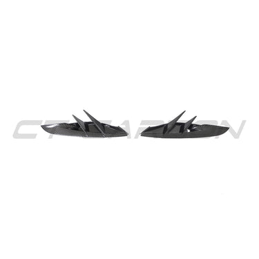 TOYOTA SUPRA 2019+ A90 CARBON FIBRE FRONT BUMPER VENT TRIM-Accessories-CT CARBON-CT Carbon - High-quality carbon fiber and gloss black aerodynamic parts for premium sports and luxury vehicles.