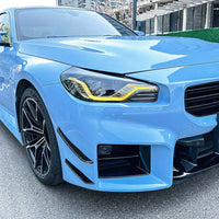BMW G87 M2 2023+ GLOSS BLACK FRONT BUMPER CANARDS