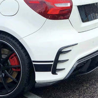 MERCEDES A-CLASS W176 (FACELIFT) 2015-2018 GLOSS BLACK REAR BUMPER TRIMS