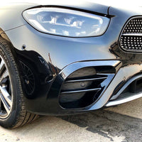 MERCEDES E-CLASS W213/S213 (FACELIFT) 2020-2023 GLOSS BLACK FRONT BUMPER VENTS