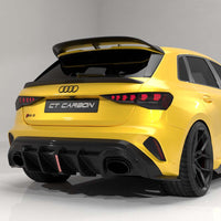 AUDI RS3 8Y 2025+ FACELIFT SPORTBACK CARBON FIBRE DIFFUSER WITH RAIN LIGHT - V2 - CT DESIGN