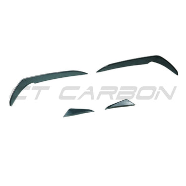 VOLKSWAGEN GOLF GTI/GTD MK7.5 2017-2020 GLOSS BLACK FRONT BUMPER CANARDS-Accessories-BLAK BY CT-CT Carbon - High-quality carbon fiber and gloss black aerodynamic parts for premium sports and luxury vehicles.