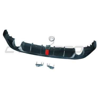 VOLKSWAGEN GOLF GTI/GTD MK7.5 2017-2020 GLOSS BLACK DIFFUSER WITH LED LIGHT-Diffuser-BLAK BY CT-CT Carbon - High-quality carbon fiber and gloss black aerodynamic parts for premium sports and luxury vehicles.