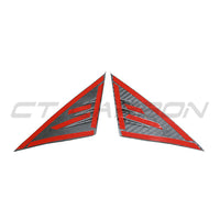 TESLA MODEL 3 & Y 2017+ CARBON FIBRE DOOR A PILLAR TRIM-Accessories-CT CARBON-CT Carbon - High-quality carbon fiber and gloss black aerodynamic parts for premium sports and luxury vehicles.