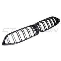 BMW 8 SERIES G14/G15/G16 2018-2023 CARBON FIBRE DOUBLE SLAT GRILLE-Accessories-CT CARBON-CT Carbon - High-quality carbon fiber and gloss black aerodynamic parts for premium sports and luxury vehicles.
