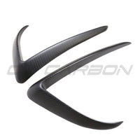 TESLA MODEL 3 2017-2023 MATTE CARBON FIBRE FRONT BUMPER CANARDS-Accessories-CT CARBON-CT Carbon - High-quality carbon fiber and gloss black aerodynamic parts for premium sports and luxury vehicles.