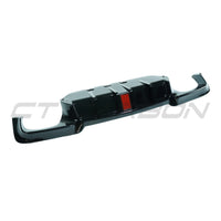 BMW 5 SERIES F10/F11 2011-2017 GLOSS BLACK DIFFUSER - QUAD TIP & LED