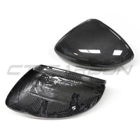 PORSCHE PANAMERA 971 2017-2024 CARBON FIBRE MIRRORS WITHOUT LANE ASSIST - RHD-Accessories-CT CARBON-CT Carbon - High-quality carbon fiber and gloss black aerodynamic parts for premium sports and luxury vehicles.