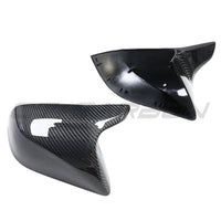 TESLA MODEL 3 2017-2023 CARBON FIBRE MIRRORS - V2-Accessories-CT CARBON-CT Carbon - High-quality carbon fiber and gloss black aerodynamic parts for premium sports and luxury vehicles.
