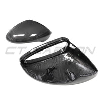 PORSCHE PANAMERA 971 2017-2024 CARBON FIBRE MIRRORS WITH LANE ASSIST - RHD-Accessories-CT CARBON-CT Carbon - High-quality carbon fiber and gloss black aerodynamic parts for premium sports and luxury vehicles.