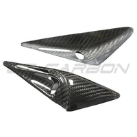 TESLA MODEL S 2021+ CARBON FIBRE SIDE CAMERA COVER ADD ON-Accessories-CT CARBON-CT Carbon - High-quality carbon fiber and gloss black aerodynamic parts for premium sports and luxury vehicles.