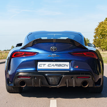 TOYOTA SUPRA 2019+ A90 CARBON FIBRE DIFFUSER ADD ON-Diffuser-CT CARBON-CT Carbon - High-quality carbon fiber and gloss black aerodynamic parts for premium sports and luxury vehicles.