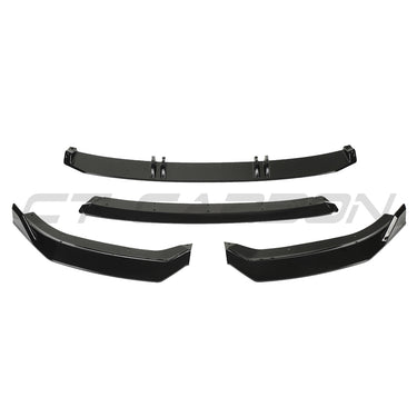 AUDI A3 S-LINE & S3 8V FACELIFT 2017-2020 GLOSS BLACK SPLITTER V3-Splitter-BLAK BY CT-CT Carbon - High-quality carbon fiber and gloss black aerodynamic parts for premium sports and luxury vehicles.