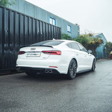 AUDI A5/S5 B9 SPORTBACK GLOSS BLACK SPOILER-Spoiler-BLAK BY CT-CT Carbon - High-quality carbon fiber and gloss black aerodynamic parts for premium sports and luxury vehicles.