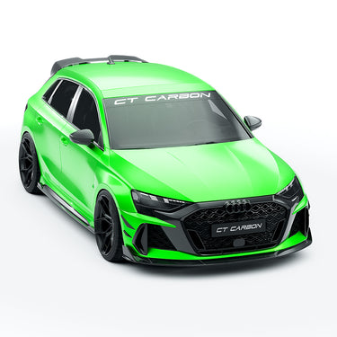 AUDI RS3 8Y 2025+ FACELIFT SPORTBACK FULL CARBON FIBRE KIT - CT DESIGN-Kit-CT CARBON-CT Carbon - High-quality carbon fiber and gloss black aerodynamic parts for premium sports and luxury vehicles.