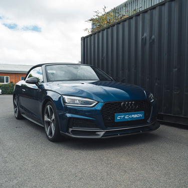 AUDI A5 S5 B9 CARBON FIBRE SPLITTER-Splitter-CT CARBON-CT Carbon - High-quality carbon fiber and gloss black aerodynamic parts for premium sports and luxury vehicles.