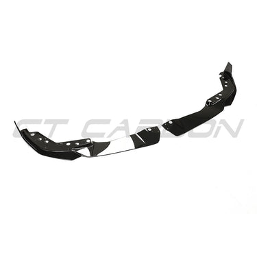 BMW 3 SERIES 2022+ G20/G21 GLOSS BLACK LCI SPLITTER-Splitter-BLAK BY CT-CT Carbon - High-quality carbon fiber and gloss black aerodynamic parts for premium sports and luxury vehicles.