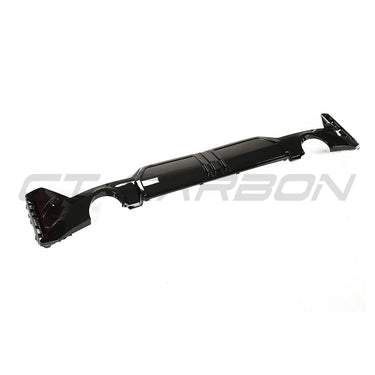 BMW 3 SERIES G20/G21 GLOSS BLACK LCI DIFFUSER (ROUND TIPS)-Diffuser-BLAK BY CT-CT Carbon - High-quality carbon fiber and gloss black aerodynamic parts for premium sports and luxury vehicles.