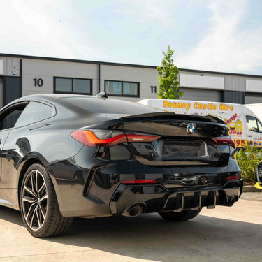BMW 4 SERIES G22 GLOSS BLACK SPOILER - MP STYLE-Spoiler-BLAK BY CT-CT Carbon - High-quality carbon fiber and gloss black aerodynamic parts for premium sports and luxury vehicles.