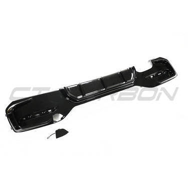 BMW F20/F21 1 SERIES GLOSS BLACK LCI DIFFUSER - TWIN LEFT-Diffuser-BLAK BY CT-CT Carbon - High-quality carbon fiber and gloss black aerodynamic parts for premium sports and luxury vehicles.