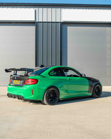 BMW F87 M2/M2C & F22 2 SERIES CARBON FIBRE SWAN NECK WING - CT DESIGN-Spoiler-CT CARBON-CT Carbon - High-quality carbon fiber and gloss black aerodynamic parts for premium sports and luxury vehicles.
