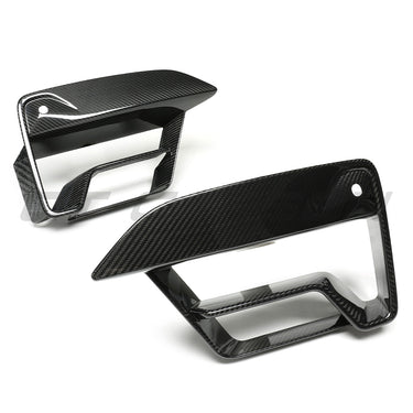 BMW F90 M5 2021+ LCI CARBON FIBRE BUMPER VENT COVERS-Grille-CT CARBON-CT Carbon - High-quality carbon fiber and gloss black aerodynamic parts for premium sports and luxury vehicles.