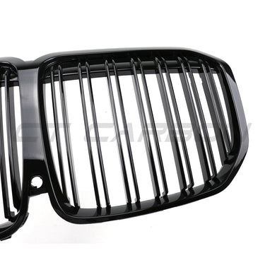 BMW G07 X7 FRONT DOUBLE SLAT FRONT GRILLE-Grille-BLAK BY CT-CT Carbon - High-quality carbon fiber and gloss black aerodynamic parts for premium sports and luxury vehicles.