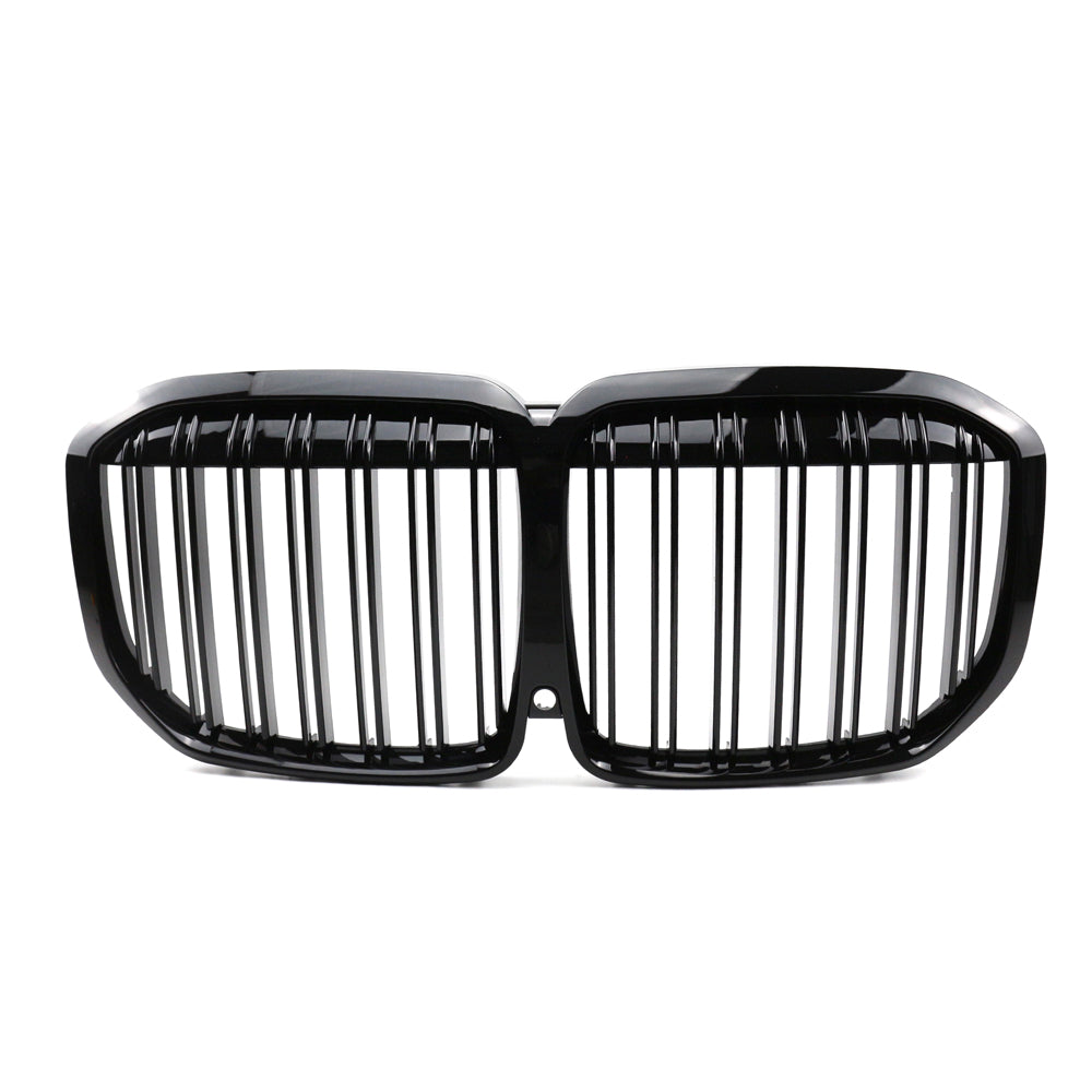 BMW G07 X7 FRONT DOUBLE SLAT FRONT GRILLE-Grille-BLAK BY CT-CT Carbon - High-quality carbon fiber and gloss black aerodynamic parts for premium sports and luxury vehicles.