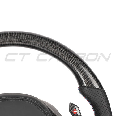 BMW Gxx CARBON FIBRE / LEATHER / FLAT BOTTOM CUSTOM STEERING WHEEL-Custom Steering Wheels-CT CARBON-CT Carbon - High-quality carbon fiber and gloss black aerodynamic parts for premium sports and luxury vehicles.