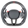 BMW Gxx LCI CARBON FIBRE / LEATHER FLAT BOTTOM CUSTOM STEERING WHEEL-Custom Steering Wheels-CT CARBON-CT Carbon - High-quality carbon fiber and gloss black aerodynamic parts for premium sports and luxury vehicles.