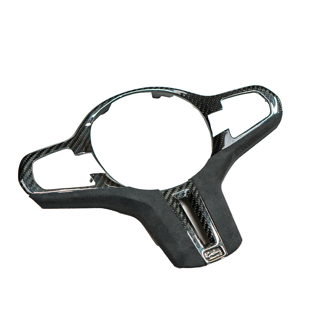 BMW Gxx M CAR CARBON FIBRE STEERING WHEEL TRIM - PRE-LCI-Accessories-CT CARBON-CT Carbon - High-quality carbon fiber and gloss black aerodynamic parts for premium sports and luxury vehicles.