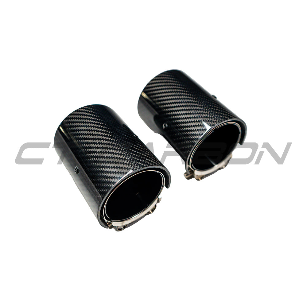 BMW M2/M3/M4/M5 F10/F80/F82/F83/F87 CARBON FIBRE EXHAUST TIPS - BLACK ...