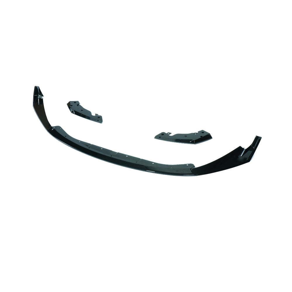 BMW M3 & M4 G80/G81/G82/G83 GLOSS BLACK SPLITTER - CSL STYLE-Splitter-BLAK BY CT-CT Carbon - High-quality carbon fiber and gloss black aerodynamic parts for premium sports and luxury vehicles.