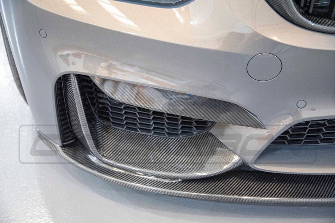 Carbon Fiber Look Front Bumper Side Splitter Canards For BMW M3 M4 F80 F82 F83 2015-2020 - 2PC Kit