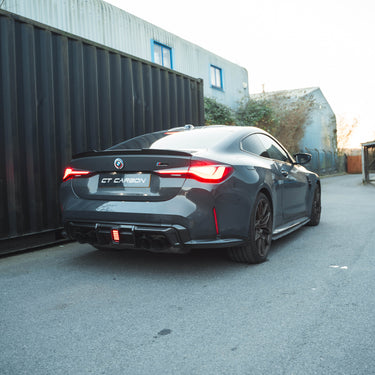 BMW M3/M4 G80/G81/G82/G83 CARBON FIBRE DIFFUSER WITH LED - CT DESIGN-Diffuser-CT CARBON-CT Carbon - High-quality carbon fiber and gloss black aerodynamic parts for premium sports and luxury vehicles.