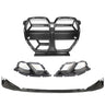 BMW M3/M4 G80/G81/G82/G83 CARBON FIBRE FRONT END PACK - V1 WITH ACC-Front End Pack-CT CARBON-CT Carbon - High-quality carbon fiber and gloss black aerodynamic parts for premium sports and luxury vehicles.