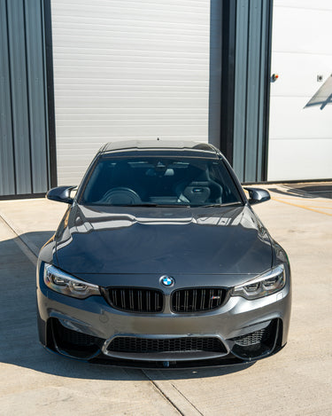 BMW M3/M4 (F80 F82 F83) GLOSS BLACK SPLITTER - MP STYLE-Splitter-BLAK BY CT-CT Carbon - High-quality carbon fiber and gloss black aerodynamic parts for premium sports and luxury vehicles.
