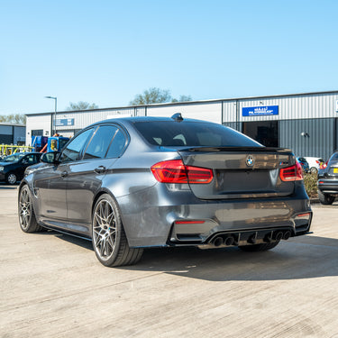 BMW M3/M4 (F80 F82 F83) GLOSS BLACK DIFFUSER - V STYLE-Diffuser-BLAK BY CT-CT Carbon - High-quality carbon fiber and gloss black aerodynamic parts for premium sports and luxury vehicles.
