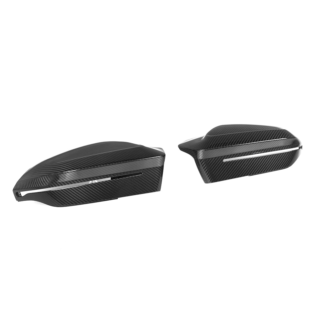 BMW M5 G90, 5 SERIES & i5 M60 G60 PRE-PREG CARBON FIBRE MIRRORS - RHD-Accessories-CT CARBON-CT Carbon - High-quality carbon fiber and gloss black aerodynamic parts for premium sports and luxury vehicles.