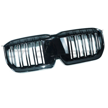 BMW U11 X1 2023+ GLOSS BLACK DOUBLE SLAT GRILLE-Grille-BLAK BY CT-CT Carbon - High-quality carbon fiber and gloss black aerodynamic parts for premium sports and luxury vehicles.
