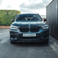 BMW X3 G01 CARBON FIBRE SPLITTER-Splitter-CT CARBON-CT Carbon - High-quality carbon fiber and gloss black aerodynamic parts for premium sports and luxury vehicles.