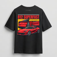 FERRARI 812 GRAPHIC T-SHIRT - BLACK
