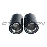 BMW CARBON EXHAUST TIPS 135i/140i/235i/240i/335i/340i/435i/440i - CHROME (SET OF 2)