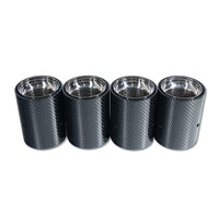 BMW M2/M3/M4/M5 F10/F80/F82/F83/F87 CARBON FIBRE EXHAUST TIPS - CHROME x4