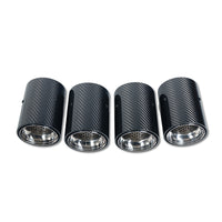 BMW M2/M3/M4/M5 F10/F80/F82/F83/F87 CARBON FIBRE EXHAUST TIPS - CHROME x4