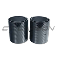 BMW F40/F44 M135i & M235i CARBON FIBRE EXHAUST TIPS - MATTE BLACK (SET OF 2)